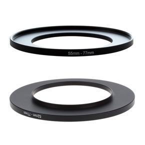 2 pcs aluminum Step Up Filter Ring Adapter for Camera:52mm-77mm & 55mm-77mm