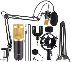 BM 800 Professional Condenser Microphone Sound Audio Studio Recordng Microphone System Kit Brocasting Adjustable Mic Suspension Scissor Arm Filter