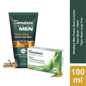 Buy Himalaya Men Power Glow Licorice Face Wash 100 ml get 75 gm Neem Soap Free