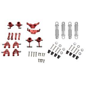 Upgraded Parts Steering Cup Swing Arm Shock Absorber Plate Set with 4Pcs Alloy Shock Absorber Damper Oil Filled Type