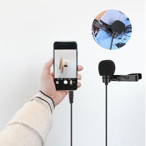 Clip On Microphone Portable 3.5mm Clip On Microphone Lapel Lavalier Mic for Interview Vlog