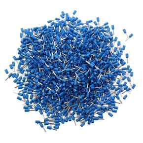 1000Pcs Crimp Connector Insulated Pin Terminal Blue for AWG 16 Wire