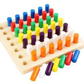 Educational Colour Cognition Sorting & Stacking Wooden Board Block Toys
