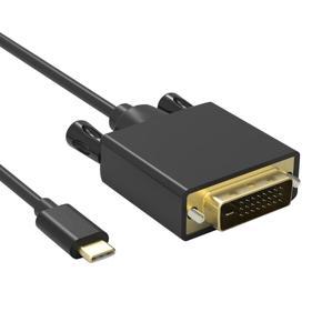 Premium Type C To DVI Converter Adapter 1080P 10Gbps 1.8M DVI Converter - Black