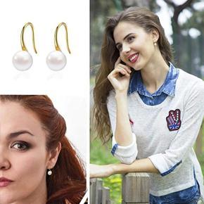White Cultured Freshwater Pearl Earrings For Women