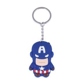 Rubber Captain America Key Ring - Blue