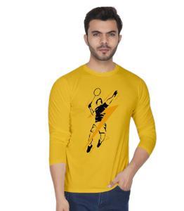 Badminton Yellow 1 long Sleeve T-Shirt For Men