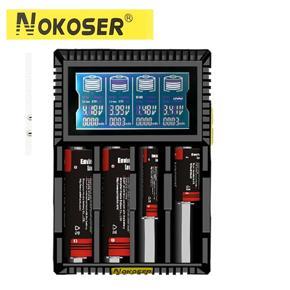 NOKOSER D4U LCD Digi Li-ion/LiFePO4 Battery smart Charger for Ni-MH/Ni-Cd AAA/SC 18650/18350 Batteries