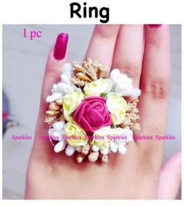 Non-bridal Artificial  Flower Finger ring-  1 pc