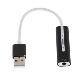 Usb Aluminum Alloy Cable Single Hole Sound Card 7.1 External Adjustable - Black