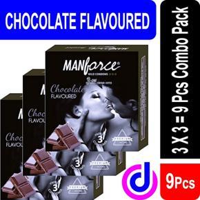 Manforce Chocolate Flavour Premium Condom 3x3=9pcs ( Combo Pack )