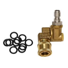 Quick Connecting Pivoting Coupler 180 Degree with 5 Angles and Safety Lock for Pressure Washer Spray Nozzle, Max 5000 PSI, 1/4 Inch Plug