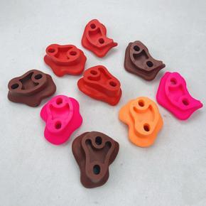 10Pcs Mixed Color Plastic Children Kids Rock Climbing Wood Wall Stones Hand Feet Holds Grip Kits with Screws