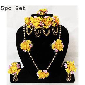 Artificial Flower Non Bridal jewellery Set -5pc