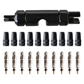 Presta Valve Core Bike Kit-Presta Valve Caps Presta Tool Removal-Tubeless Tire Valve Repair for MTB and Road Bicycle