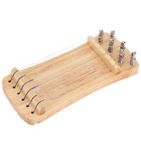 Guzheng Finger Trainer Wooden 6-String Mini Fingering Practice Tool Wood color