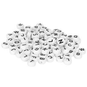 100X Alphabet Beads Acrylic Oblate Letters Pendant DIY Jewelry Supplies LY