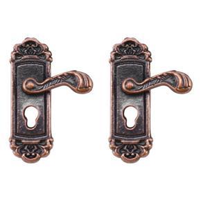 ARELENE 16Pcs Doll House Door Lock 1:12 Alloy Retro Miniature Door Lock Doll House Furniture Right Handle Door Lock Key Scene