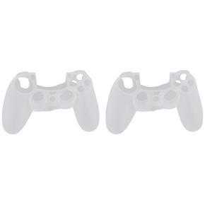 ARELENE 2X Silicone Rubber Soft Case Skin Grip Cover for Sony Playstation 4 PS4 Controller - White