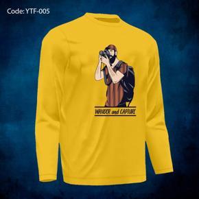 Camera Man Yellow long Sleeve T-Shirt For Men