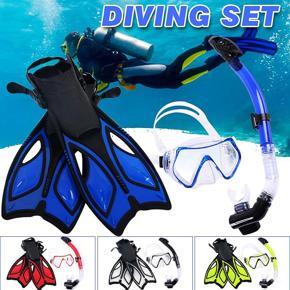 #S Snorkel Diving Underwater Scuba ,Swim Fins,free Breathing Dry Top Snorkel ,professional Snorkeling Set Adult - Blue S