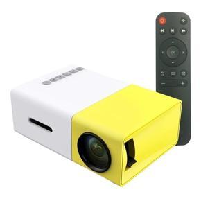YG300 Portable Mini Projector 400 lumens Supports 1080P Audio HDMI USB Mini LED Projector Home Media Video Player US/EU/UK Plug