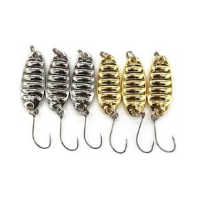 6Pcs  Hard Fishing Lures High Quality Spoon Lures Gold Silver Metal Fishing Lure with Sharp Hooks Fishing Tackle Lure for Huge Distance Casts and Wild Action 5 g