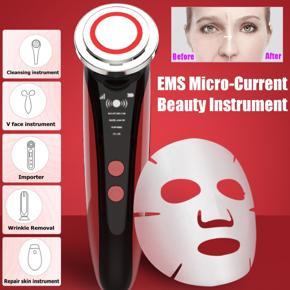 EMS RF Beauty Instrument Importer Therapeutical Facial Massager Tighten Skin O - Red