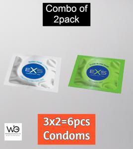 EXS Mix - 1 Pack Nano Thin & 1 Pack Glow In The Dark Condom - 3x2=6pcs