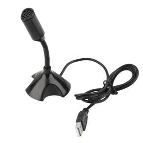 Black USB Stand Mini Microphone Mic for PC Desktop Laptop Notebook Speech