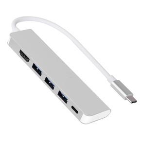 Usb C Hub Hdmi Adapter 5-In-1 Usb C Adapter 3 Usb 3.0 Ports For Macbook Pro - White