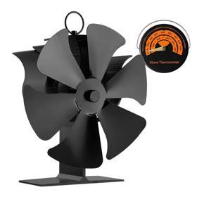 6 Blades Heat Powered Stove Fan Fireplace Fan Heat Powered Fan for Circulating Warm Air for Wood Log Burner Fireplace