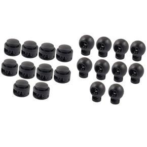 20PCS Spring Stop Double Holes Plastic Lanyard Cord Locks End, 18x18MM & 22x18MM