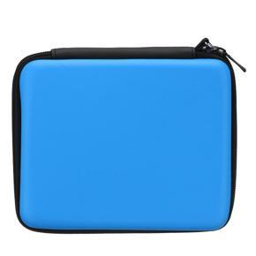 For Nintendo 2DS EVA Hard Carrying Case Handle Bag Cover with Mesh Pocket +Strap - blue