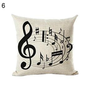 Music Series Note Printed Linen Square Pillowcase Throw Pillow Cushion Cover