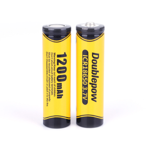 Doublepow Competitive Price 3.7V 1200mAh cylindrical lithium ion ICR 18650 rechargeable battery cell for LED devices-2piece