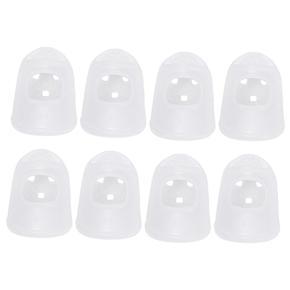 ARELENE 8Pcs Soft Silicone Guitar Thumb Finger Picks Protector Fingertips (Transparent M)