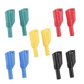 10 Multimeter Measuring Lead Connectors Five-Color 4mm Banana Plug Extension Adapter P3005 for Wire Bonding DIY Projects