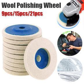 DASI 3PCS Wool Polishing Wheel Buffing Pads 4 Inch 100mm Angle Grinder Wheel Polisher Disc Felt Polishing Discs Pads Set