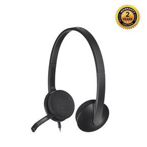 Logitech H340 Wired Headset, Stereo Headphones with Noise-Cancelling Microphone, USB, PC/Mac/Laptop - Black