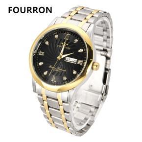 FOURRON Business Men's Watch Quartz Luminous Waterproof Watch Stainless Steel Strap Men Watches