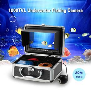 Portable Fish Finder 7" LCD Color Monitor 1000TVL HD Waterproof Underwater Fishing Camera 30M Cable Night Vision Outdoor Fishing Camera Fishfinder US Plug / EU Plug