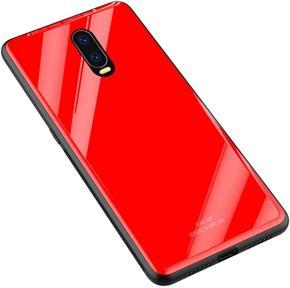 OnePlus 6T Luxury Shockproof TPU Bumper Back Glass Back Cover Glass Case