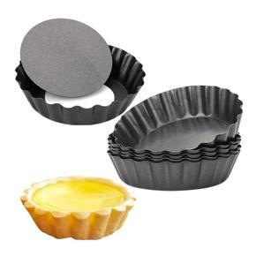 6 Pcs Egg Tart Molds, 3Inch Mini Tart Pans Removable Bottom