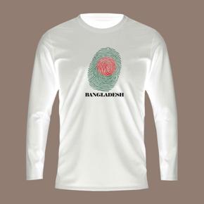 Finger BD White long Sleeve T-Shirt For Men