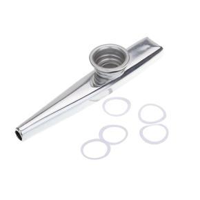 2020 Hot Deals  Kazoo Aluminum alloy Metal with 5 pcs Gifts Flute Diaphragm for Children Music-lovers-silver