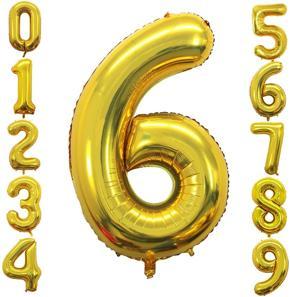 Aluminum Foil Number 16 Inch Banner Balloons for Party Supplies, Seminar, Birthday Decorations ( 1 Piece)- Golden Color