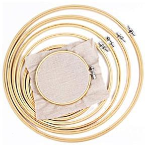 6Pcs Bamboo Embroidery Hoops Set Wooden Cross Stitch Hoops Embroidery Circle Frames Embroidery Rings for Craft Sewing