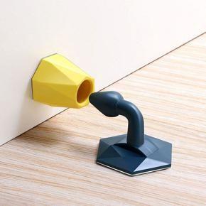 Self Adhesive Silicone Plastic Silent Door Stopper, Sound Absorption Drill-Free Door Stopper Floor Holder Anti Collision Door Bumper Strip Rubber Doorstop Wedge