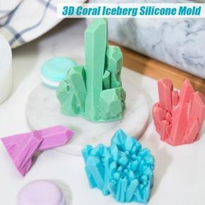 3D Coral Silicone Mold Crystal Iceberg Aromatherapy Craft Fondant Mold - Pink fh-1913